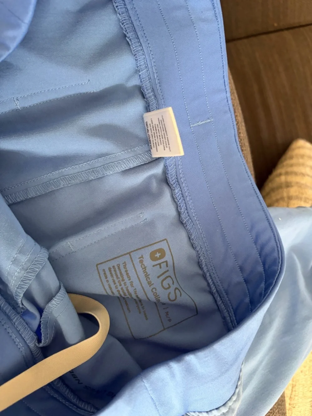 Figs Light Blue Medical Scrub Shorts with Drawstring - Picture 2 of 2
